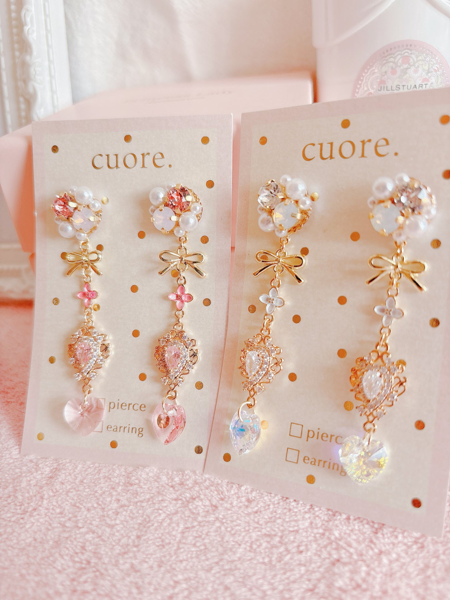 櫻花透亮水晶耳環