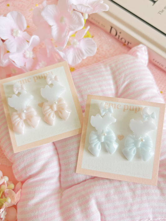 貓咪蝴蝶結耳環