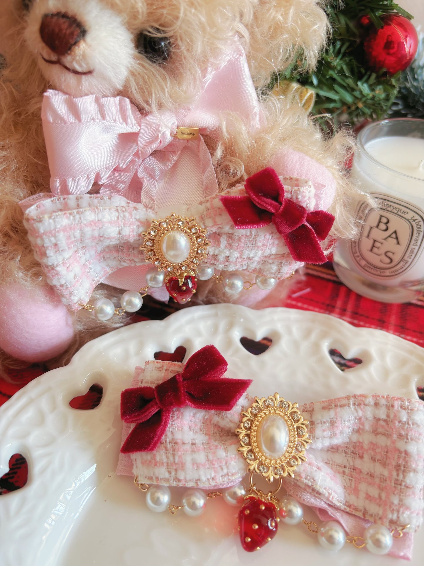 日本手工—毛呢蝴蝶結髮夾