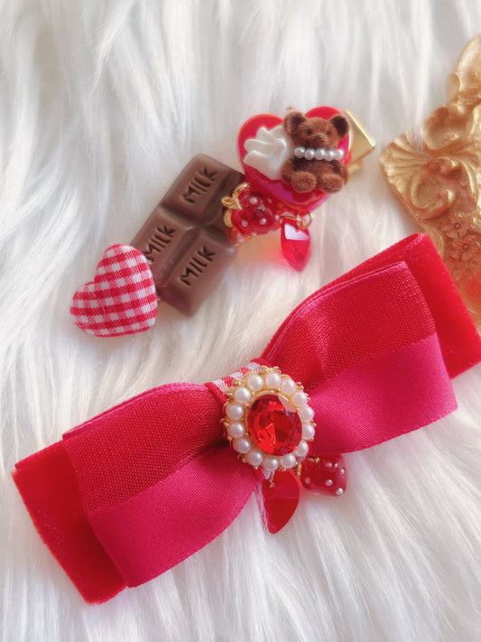 日本手工—聖誕朱古力🍫熊啤啤髮夾