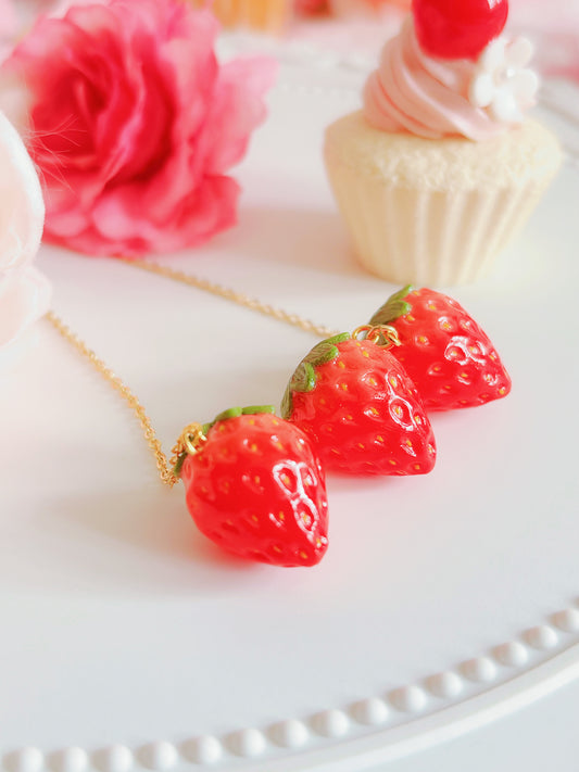 日本手工-可愛草莓頸鏈