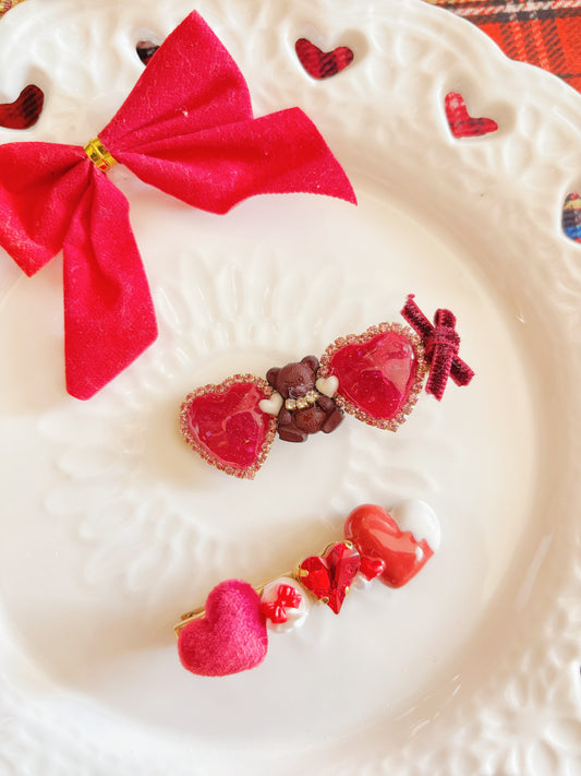 日本手工—聖誕小熊髮夾