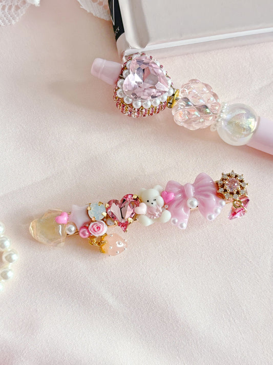 限定款-華麗小熊草莓髮夾