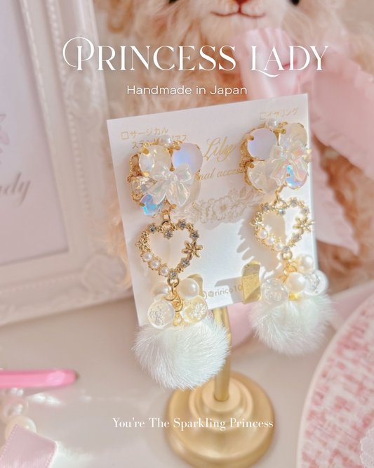 日本手工—Lily蝴蝶心心高貴耳環