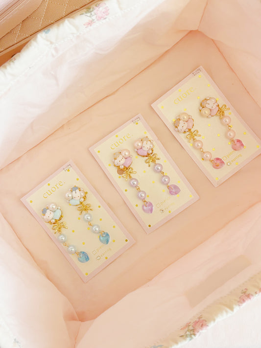 耳夾款—PL獨家小熊小兔水晶款