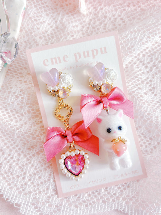 日本手工—夢幻可愛小貓耳環