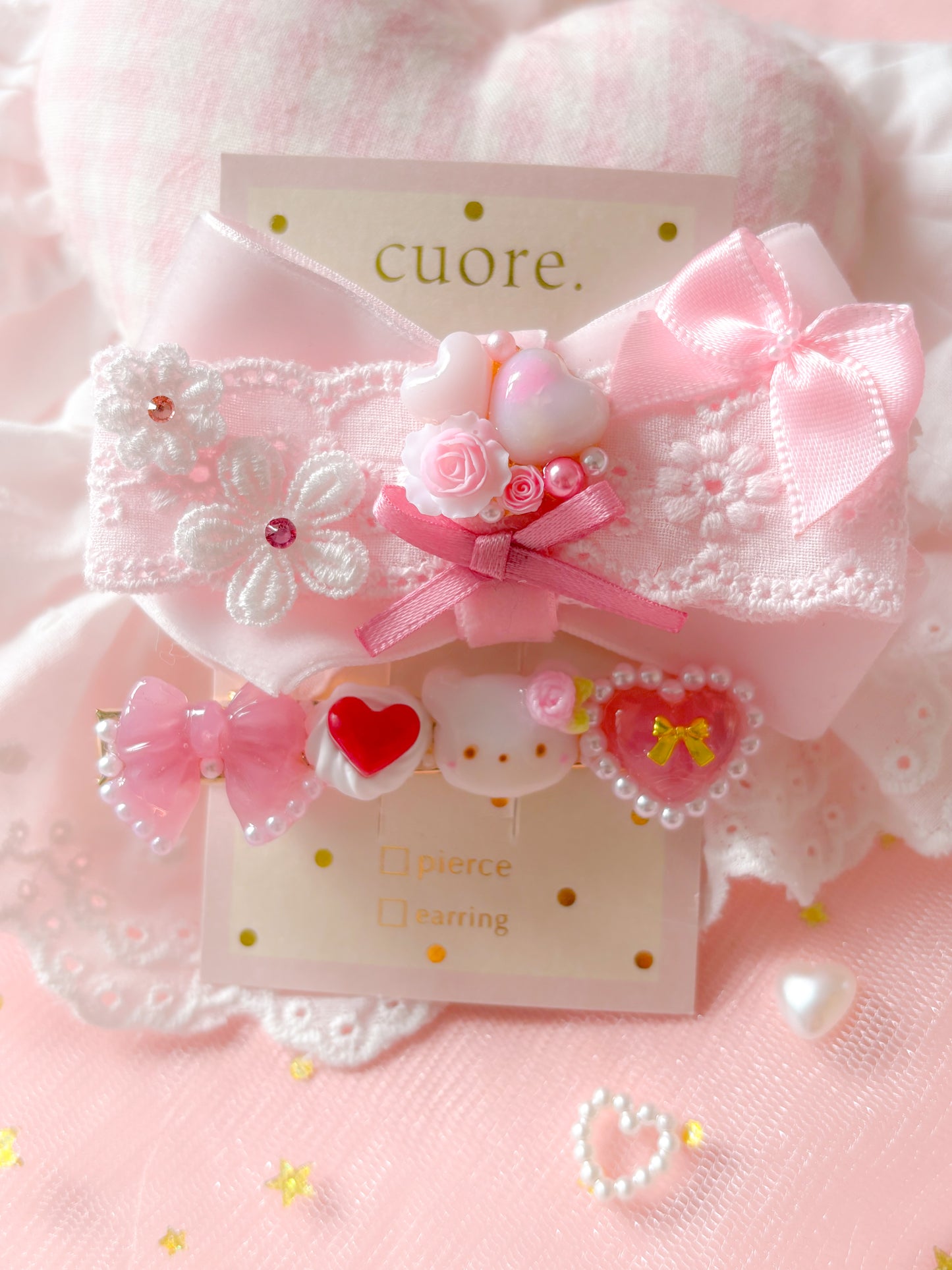 心心蝴蝶結貓咪髮夾