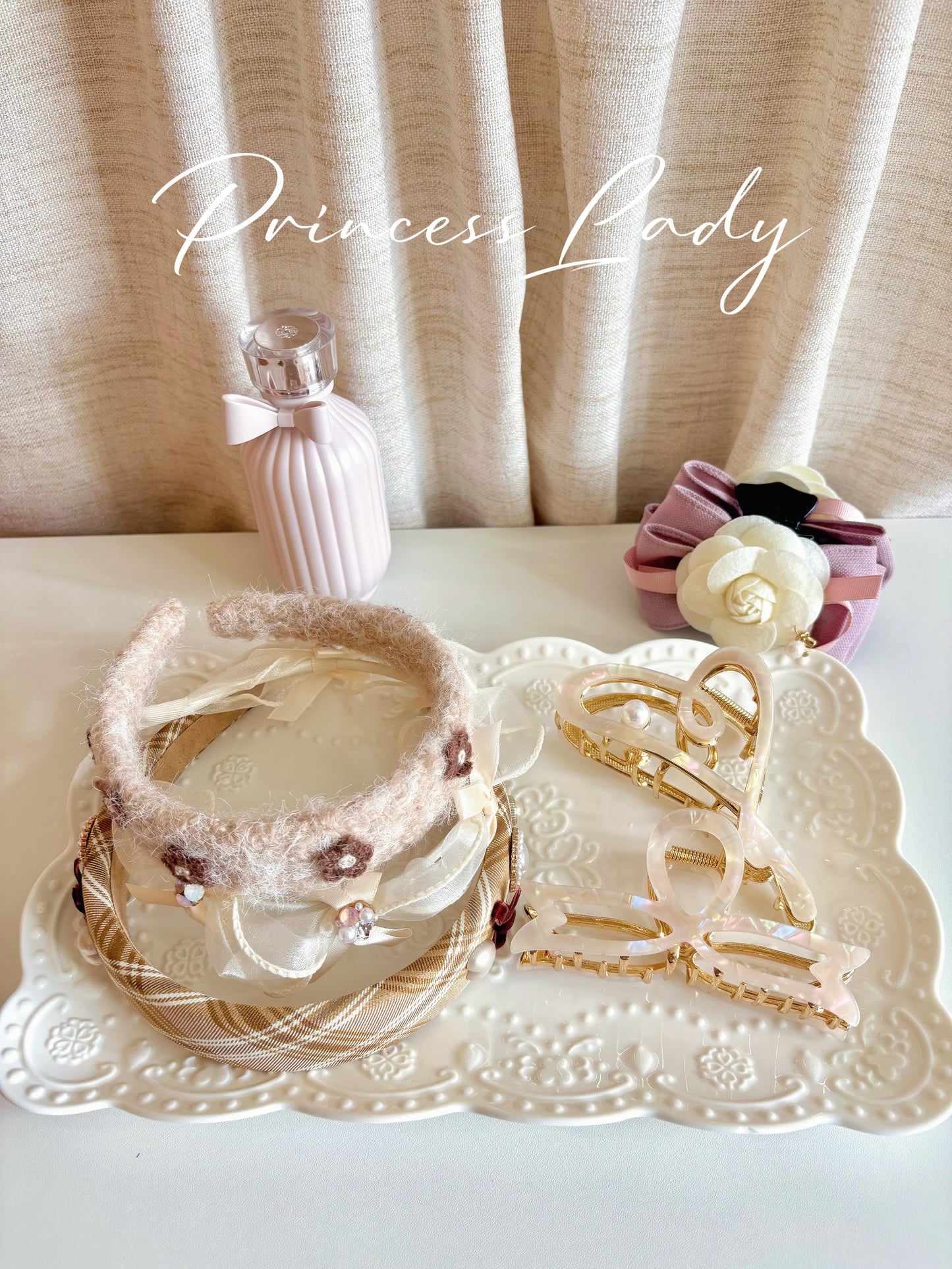 手工髮夾-山茶花高貴抓夾