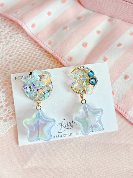 星星水晶閃亮耳環