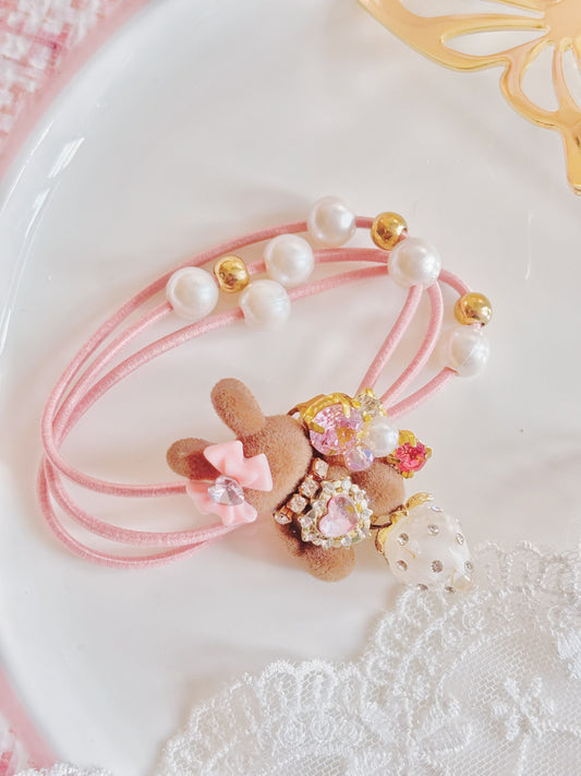 日本手工—奢華小兔髮圈