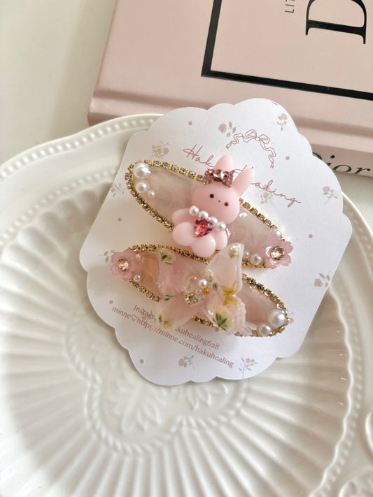 華麗對夾-可愛兔子髮夾