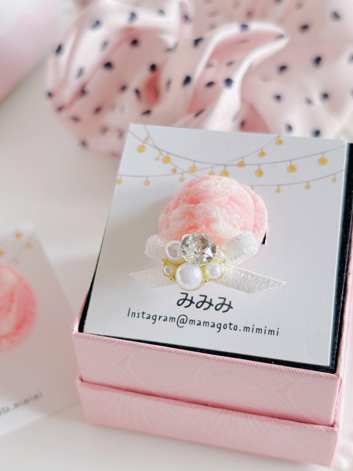 日本手工-食玩可愛草莓雪糕耳環