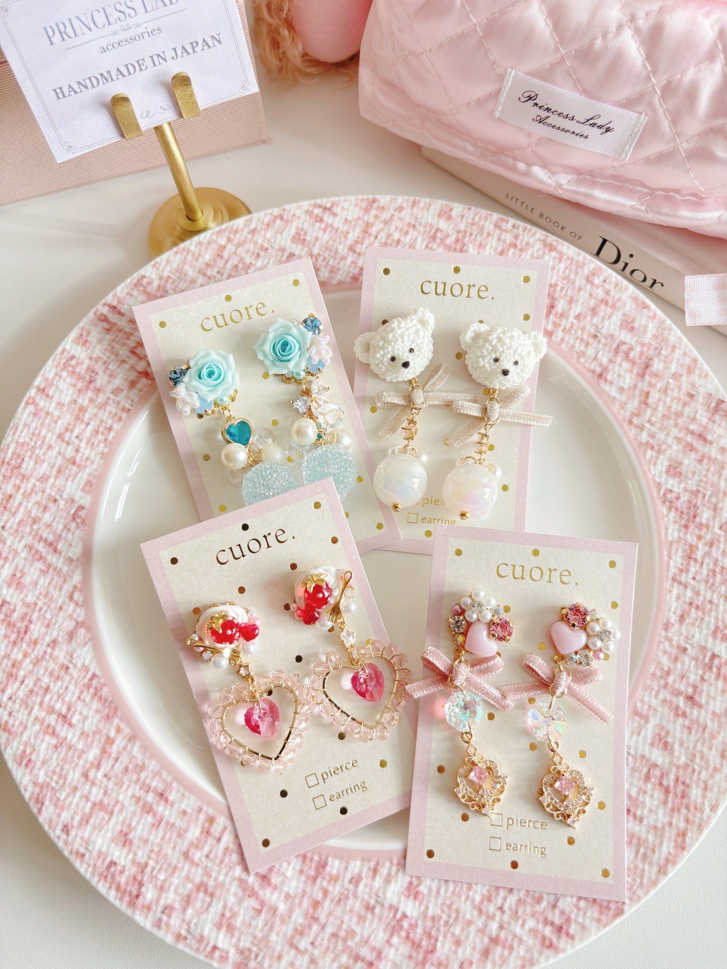 日本手工-華麗千金水晶耳環