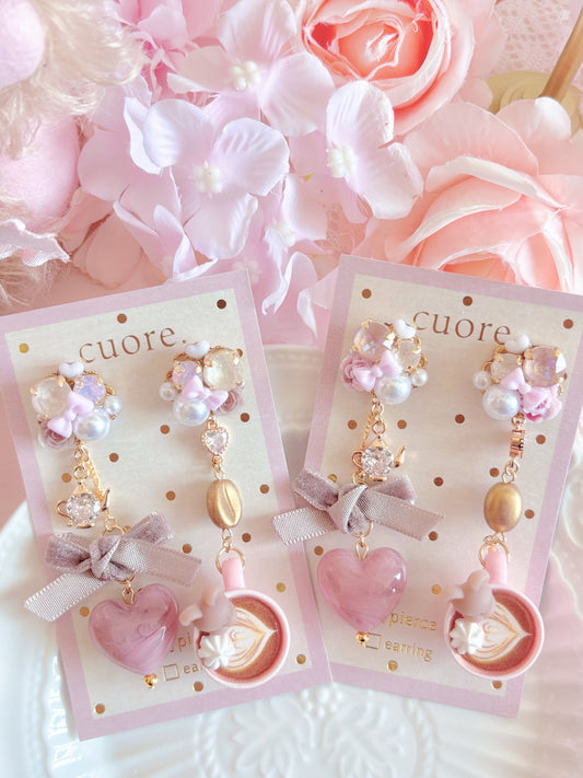 日本手工—可愛咖啡豆小熊耳環