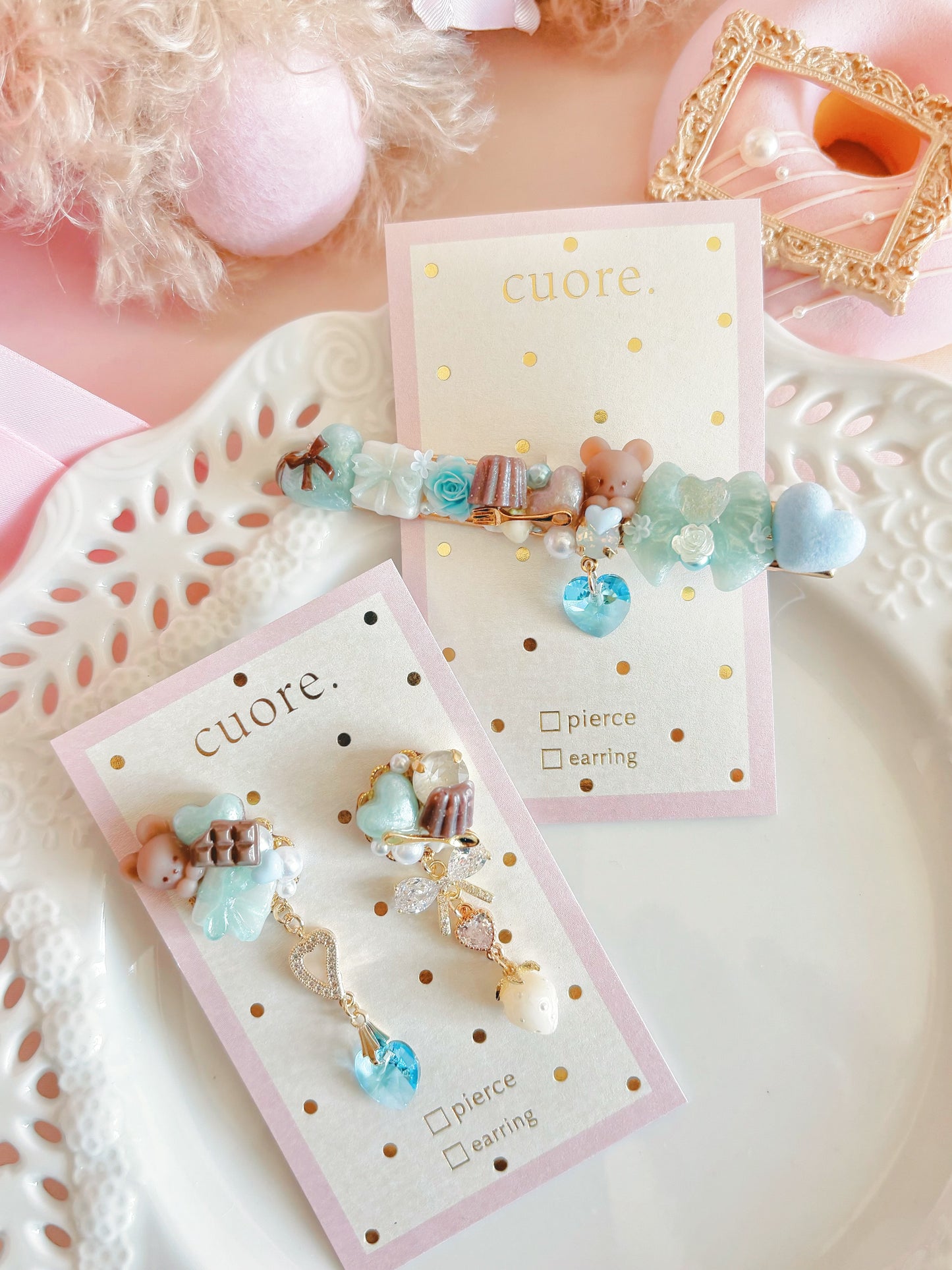 日本手工—Cuore可愛甜美愛心髮夾