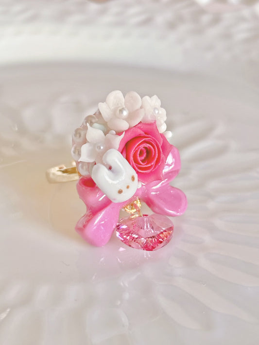 日本手工小兔可愛戒指