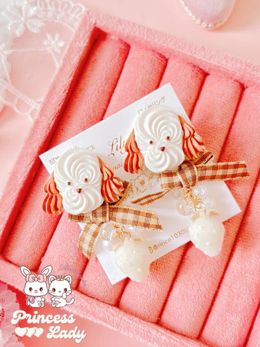 動物系列—啡色小狗耳環