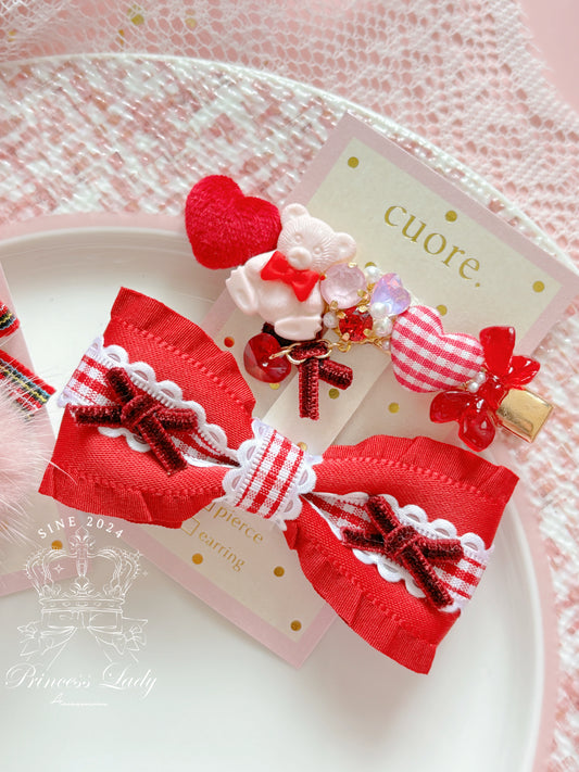 日本手工—聖誕小熊髮夾