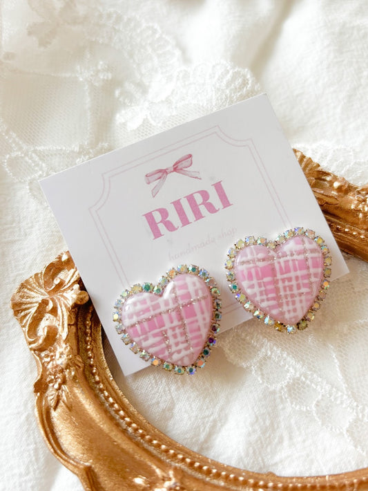 心心簡約耳環-耳夾