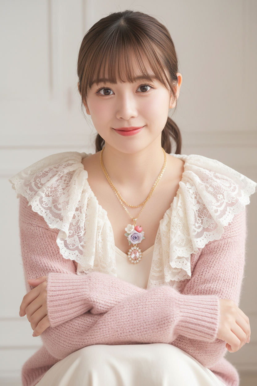 Princess Lady 頸鏈配戴圖 - 甜美風