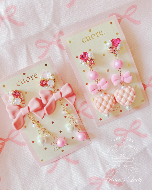 可愛蝴蝶結珍珠耳環