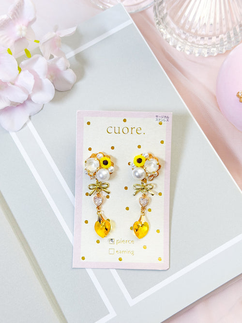 Cuore 獨家｜ 太陽花水晶耳環