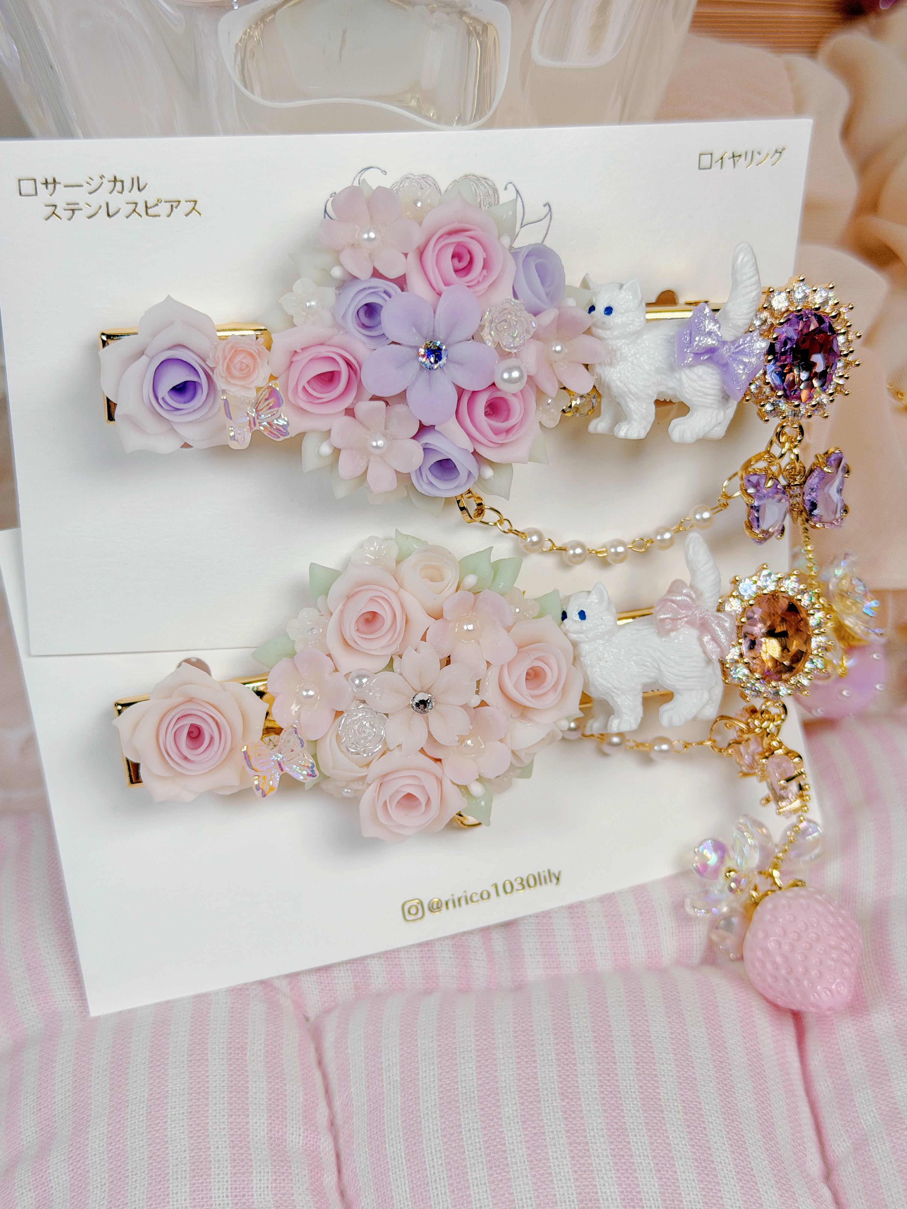【廣告商品】日本手工｜Lily 夢幻花園髮夾
