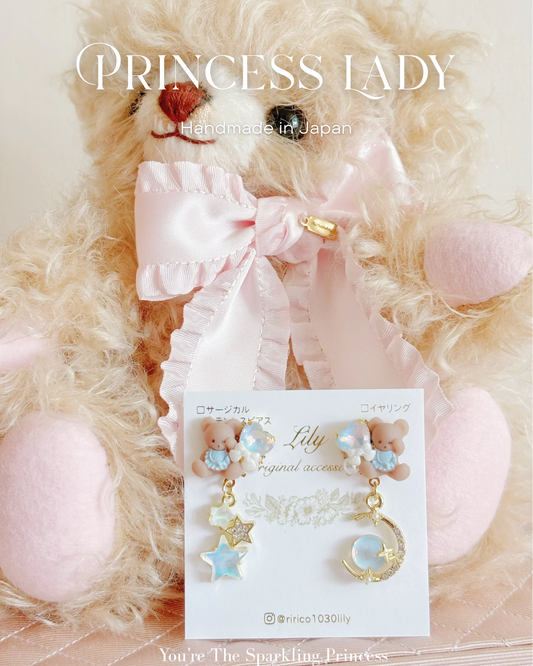 日本手工—可愛口水肩小熊耳環