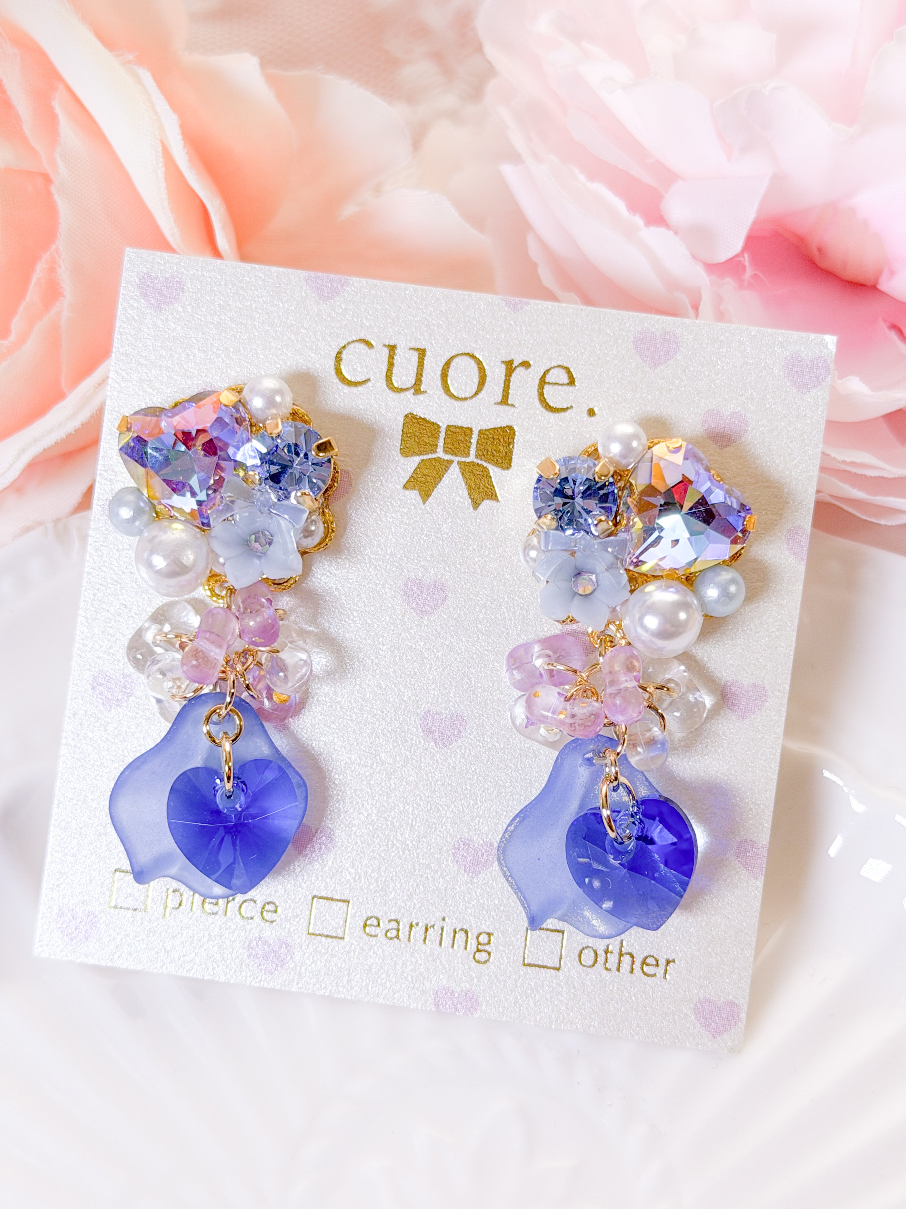 Cuore 獨家款｜ 輕奢水晶花瓣耳環