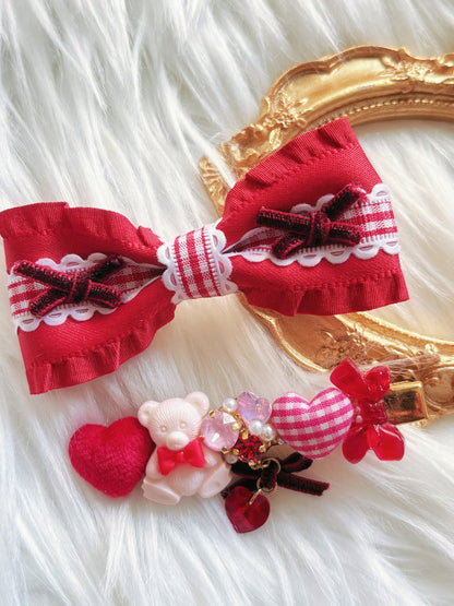 日本手工—聖誕小熊髮夾