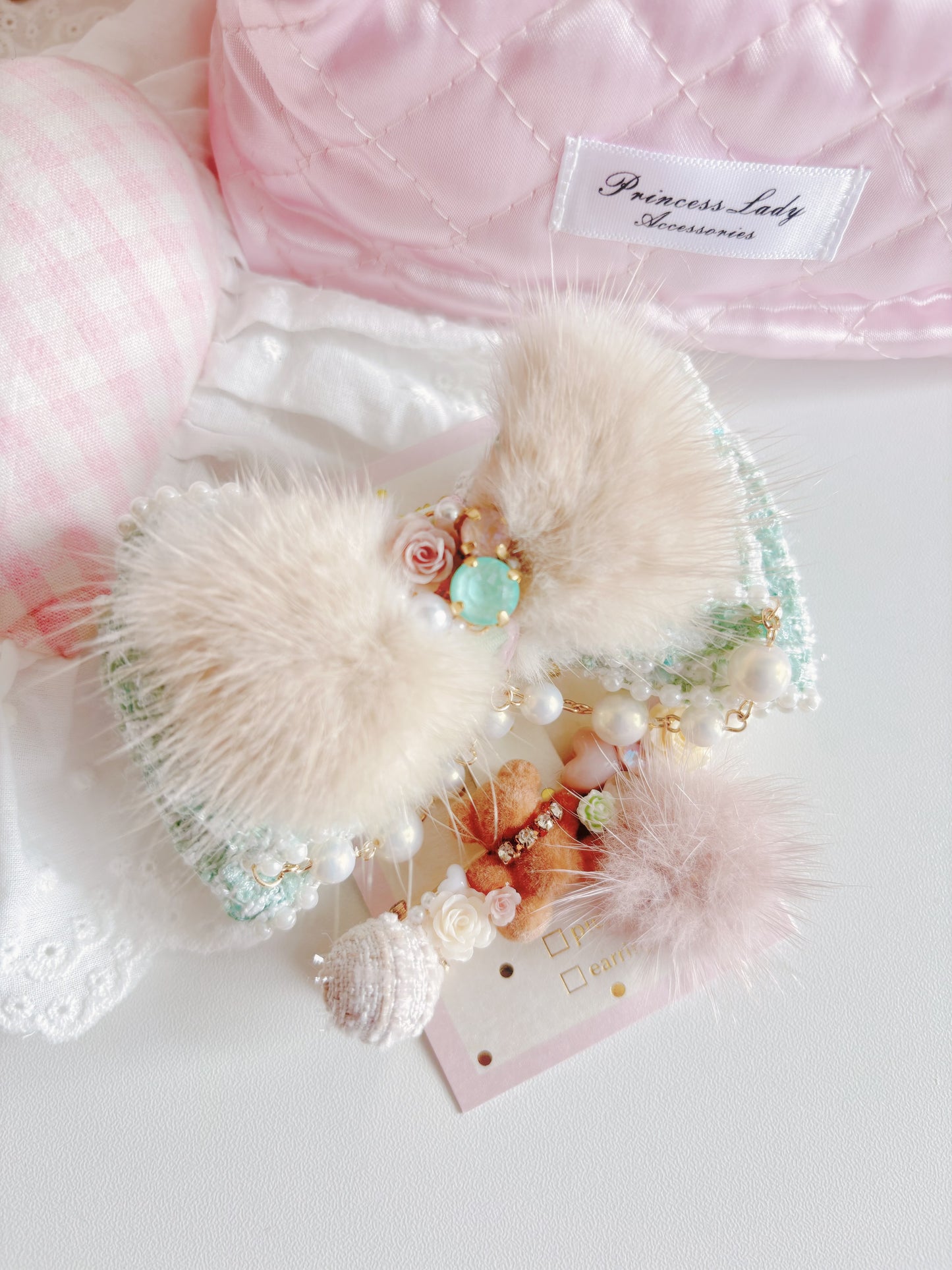 Cuore-限量版重工毛毛小熊華麗水晶髮夾