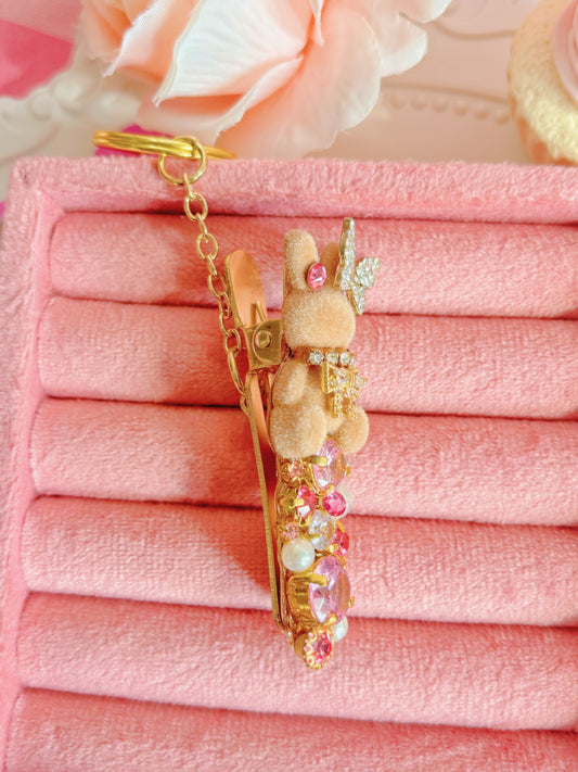 日本手工—小兔閃石鎖匙扣