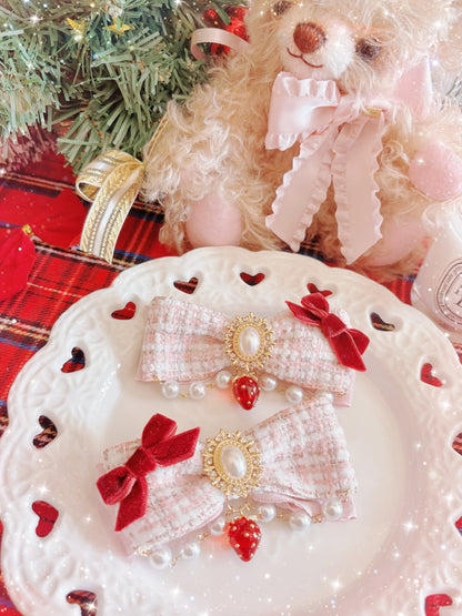 日本手工—毛呢蝴蝶結髮夾