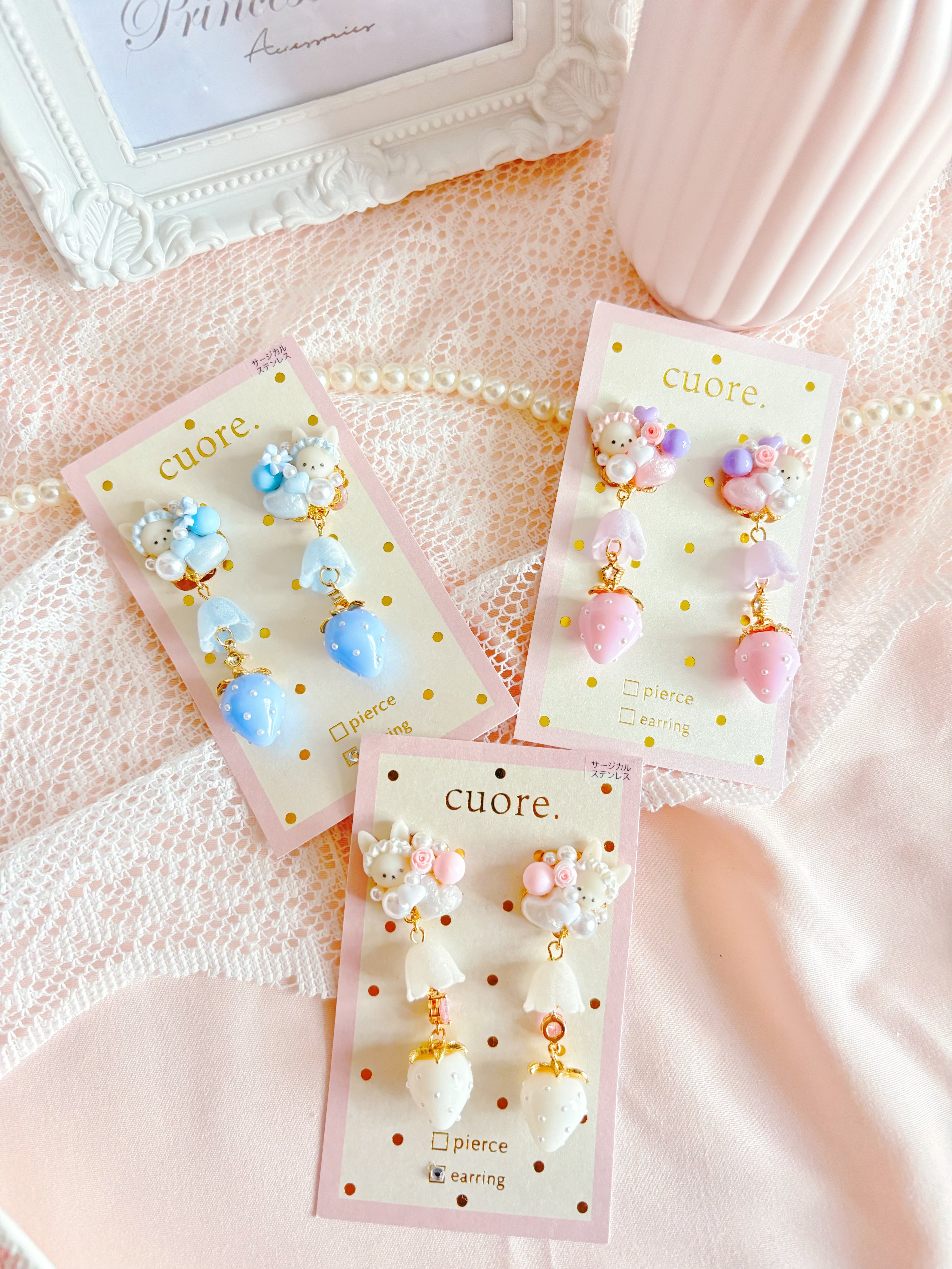 日本高人氣超可愛小兔花瓣(耳環/耳夾)