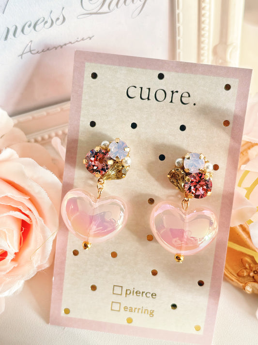 日本手工—Cuore簡約心心耳環