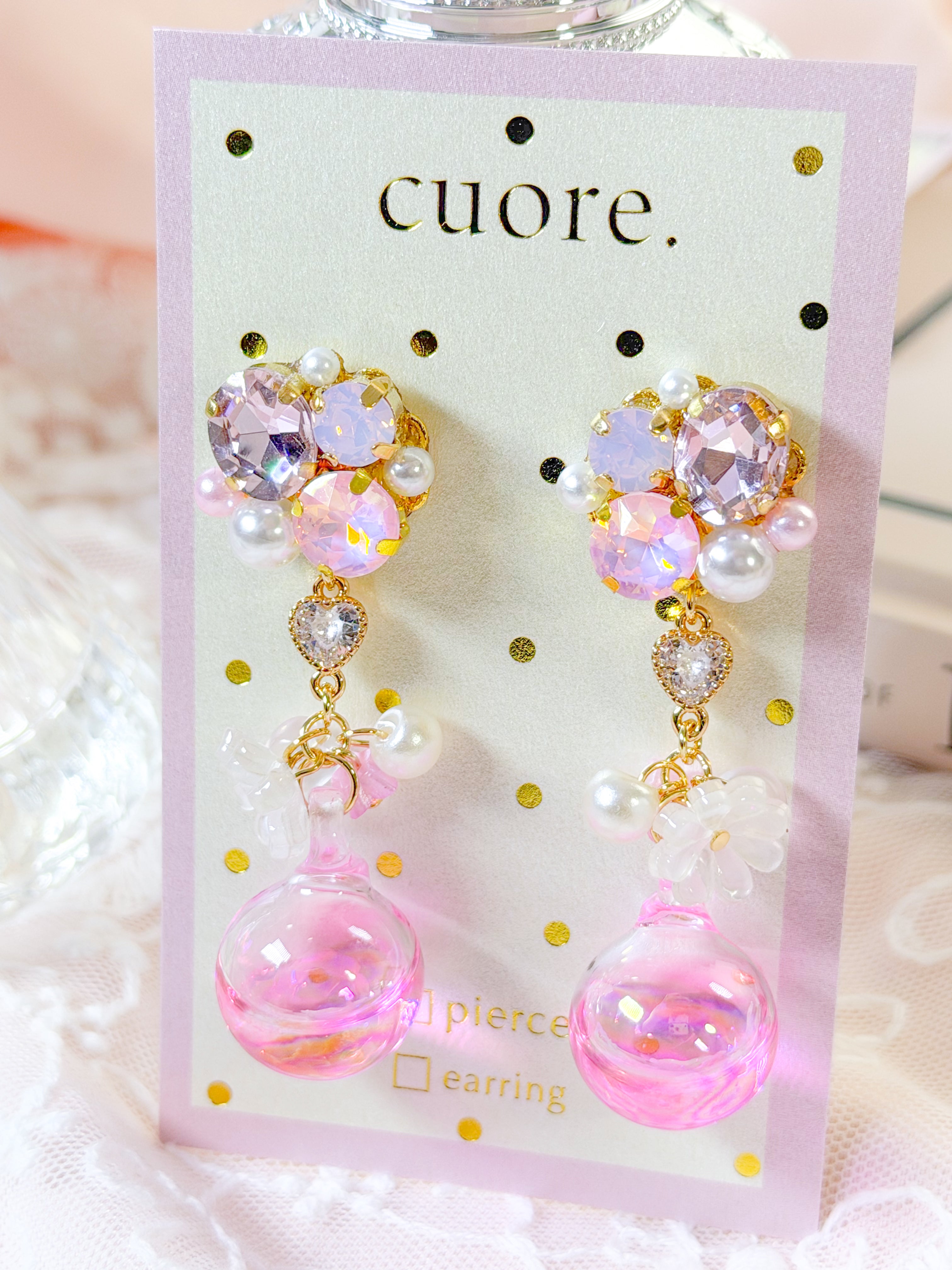 Cuore 獨家｜閃鑽Dream水晶球耳環