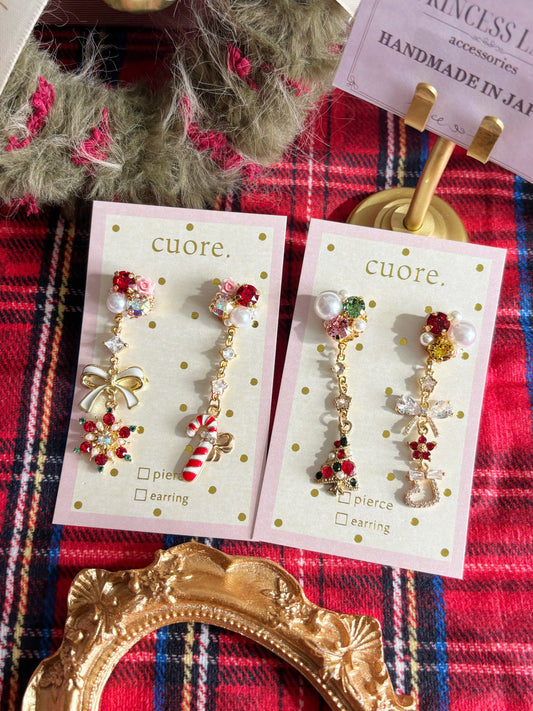 日本手工-聖誕可愛吊飾耳環