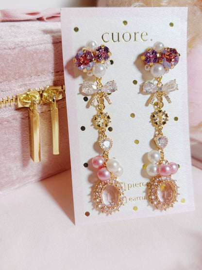 日本手作-小資女華麗水晶耳環