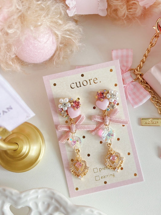 日本手工-華麗千金水晶耳環