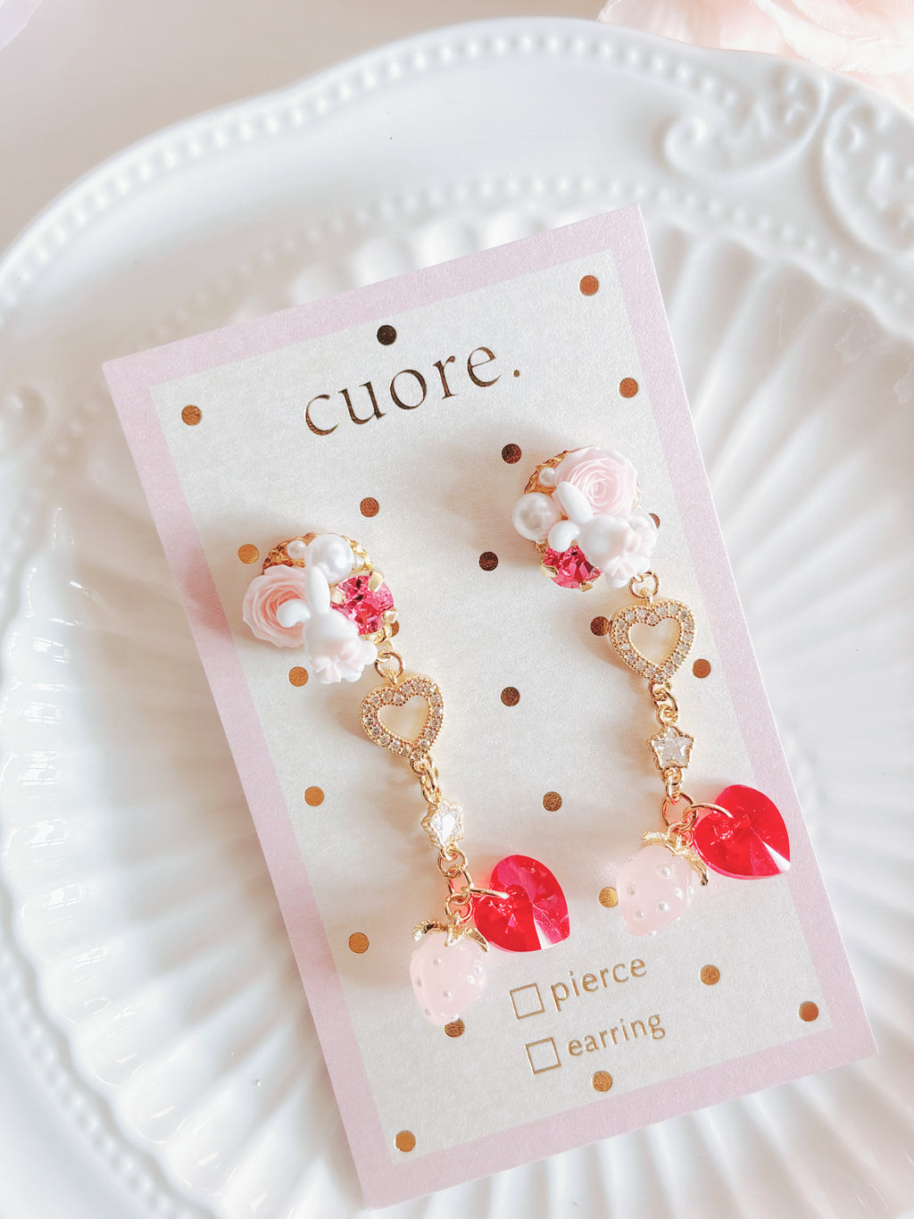日本手工—Cuore小兔耳環