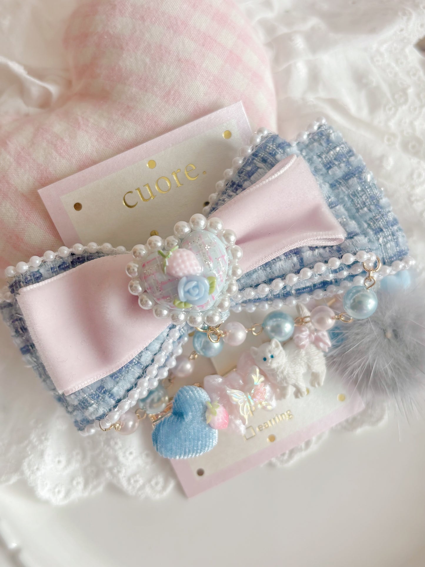 日本手工—香港限定可愛貓咪毛毛髮夾