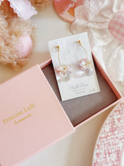 晶瑩剔透珠珠耳環