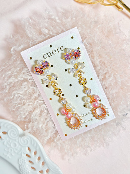 日本手作-小資女華麗水晶耳環