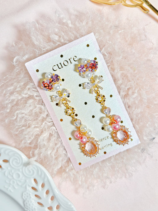 日本手作-小資女華麗水晶耳環