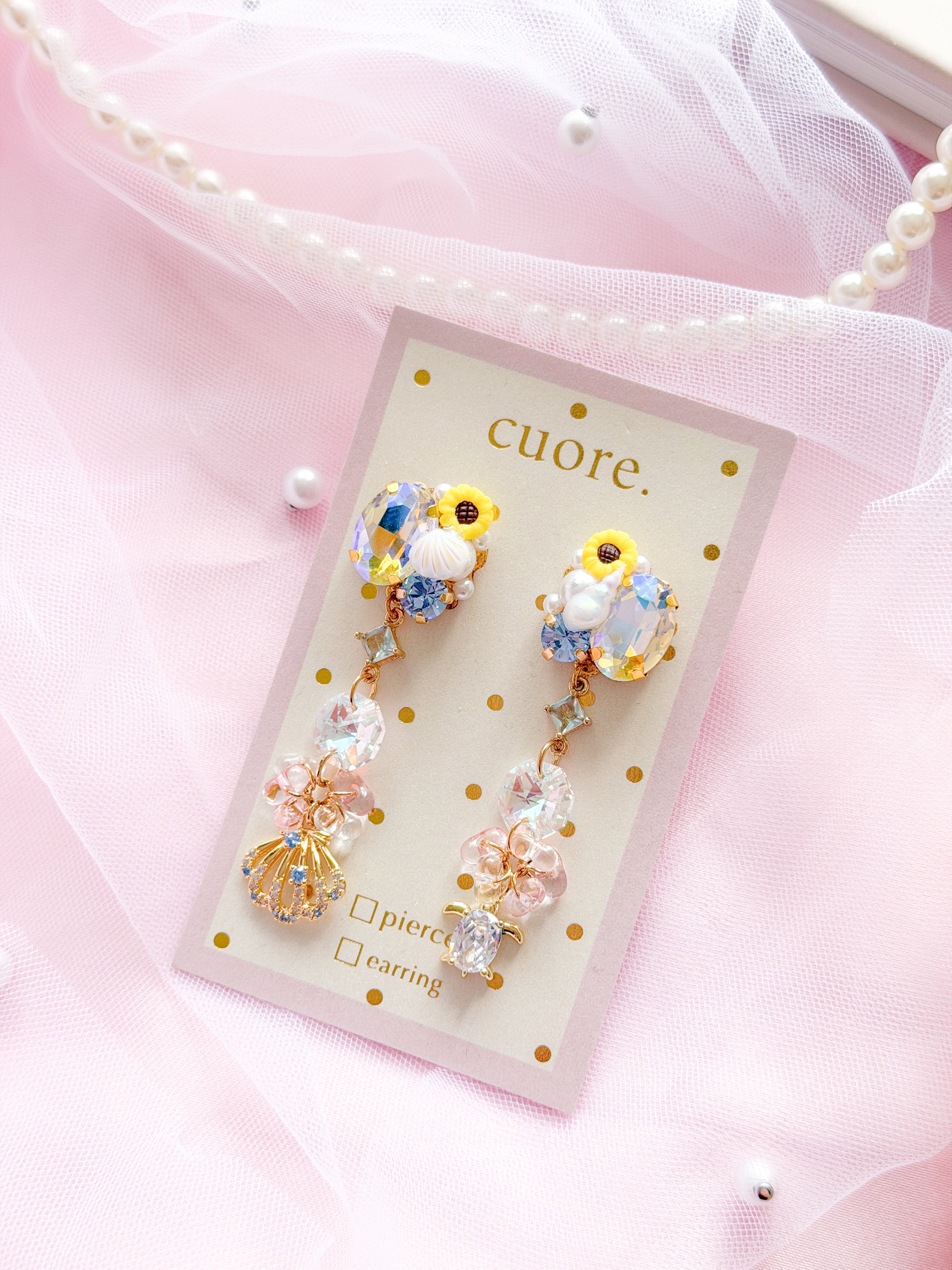 Cuore 獨家｜太陽花水晶耳環