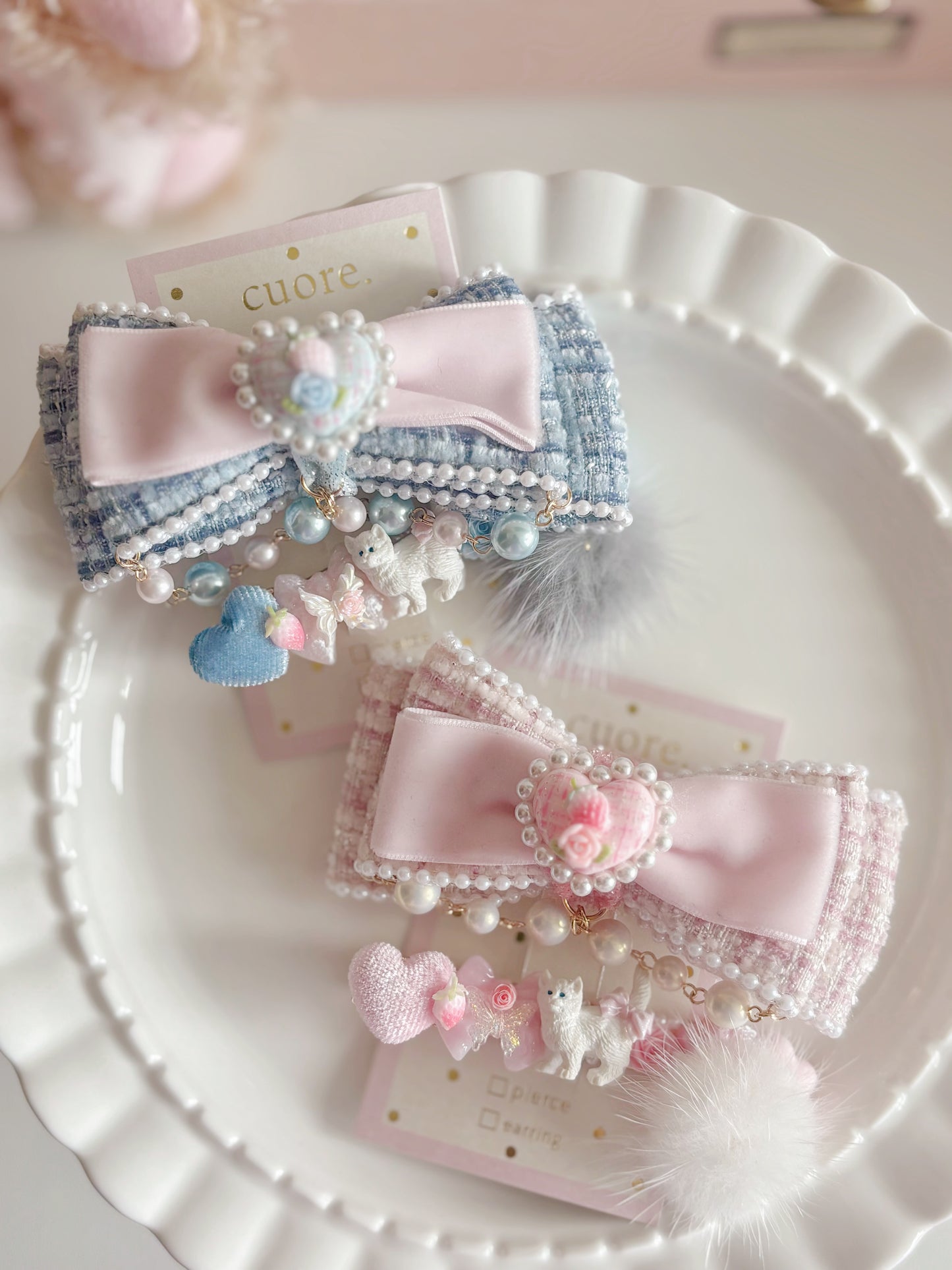 日本手工—香港限定可愛貓咪毛毛髮夾