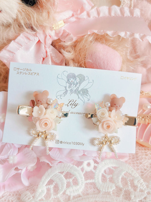 日本手工—Lily小熊髮夾