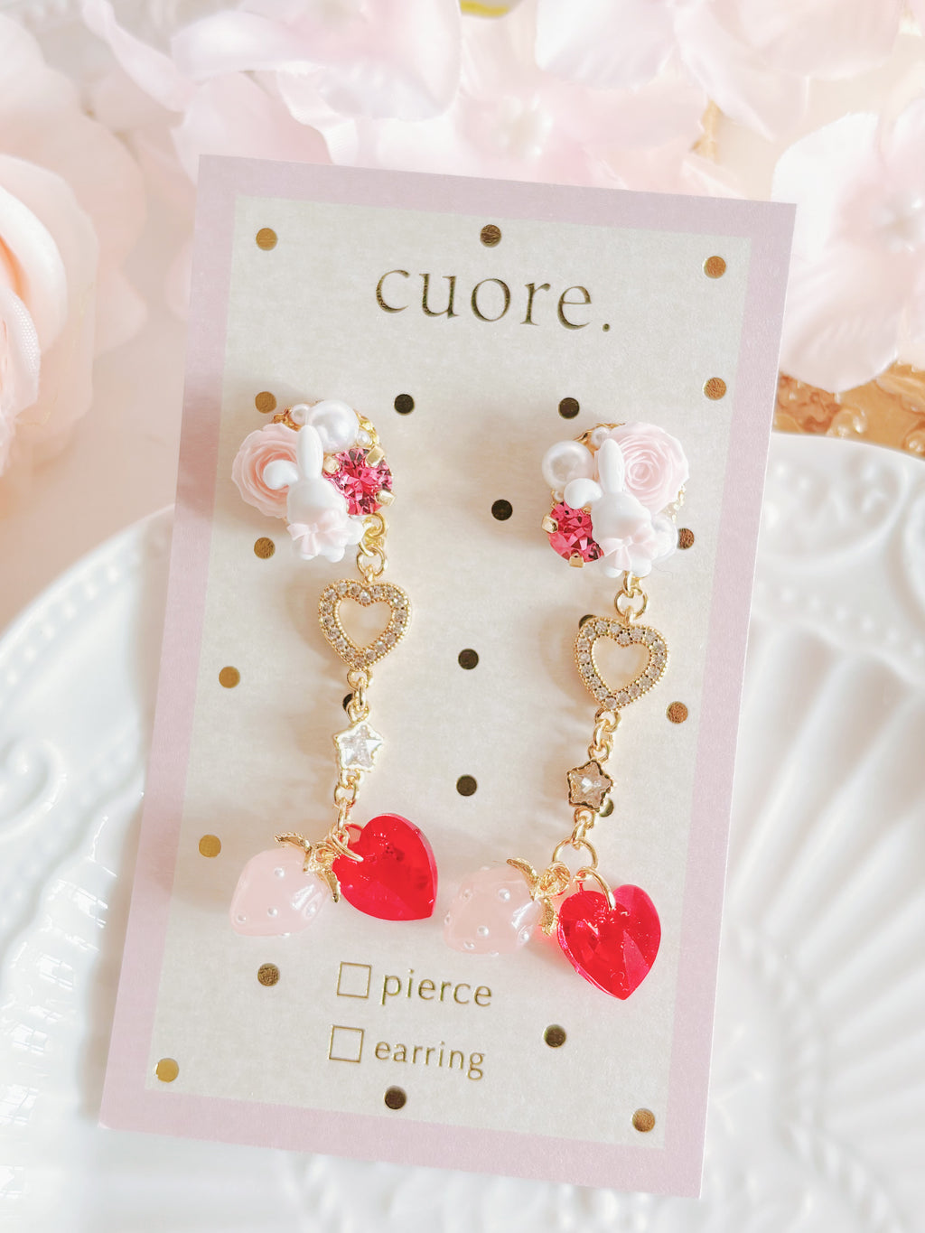 日本手工—Cuore小兔耳環