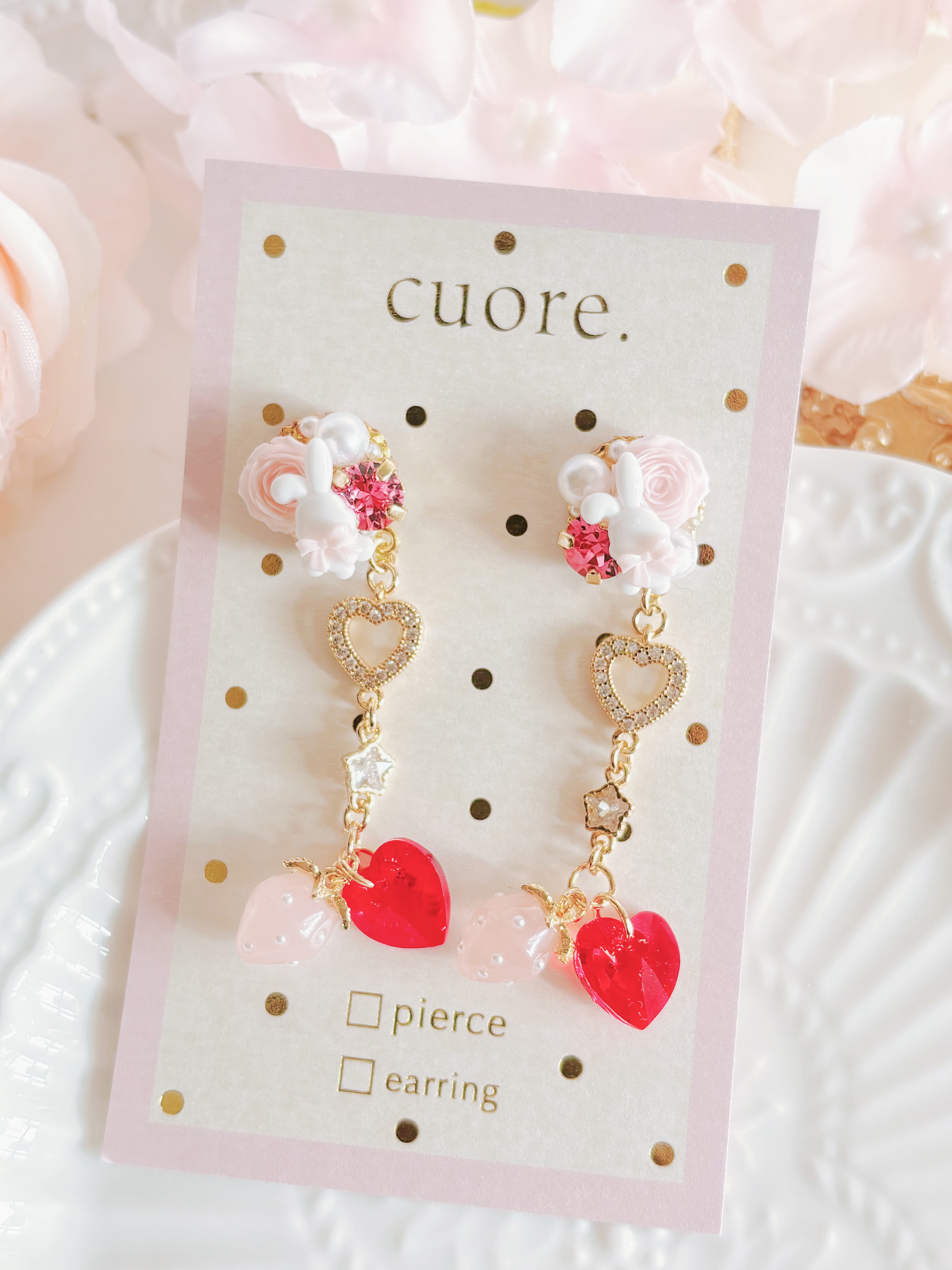 日本手工—Cuore小兔耳環