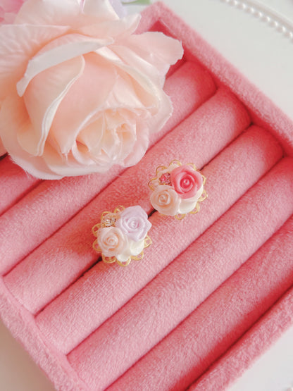 日本手工—玫瑰花忌廉水鑽戒指